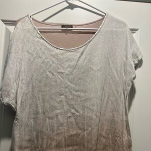 Crosby White and Pink Gradient Short Sleeve Top